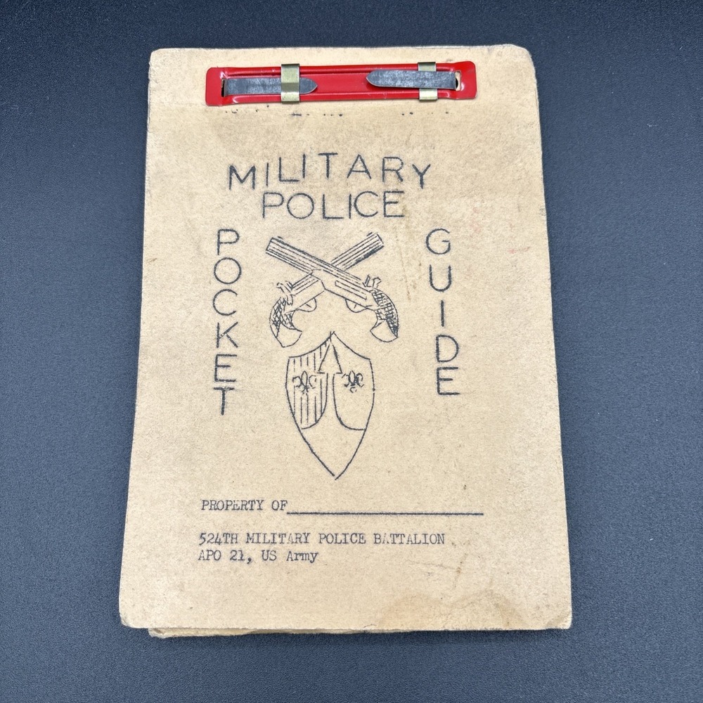 Military Police Pocket Guide US Army 524th Military Battalion Ephemera France